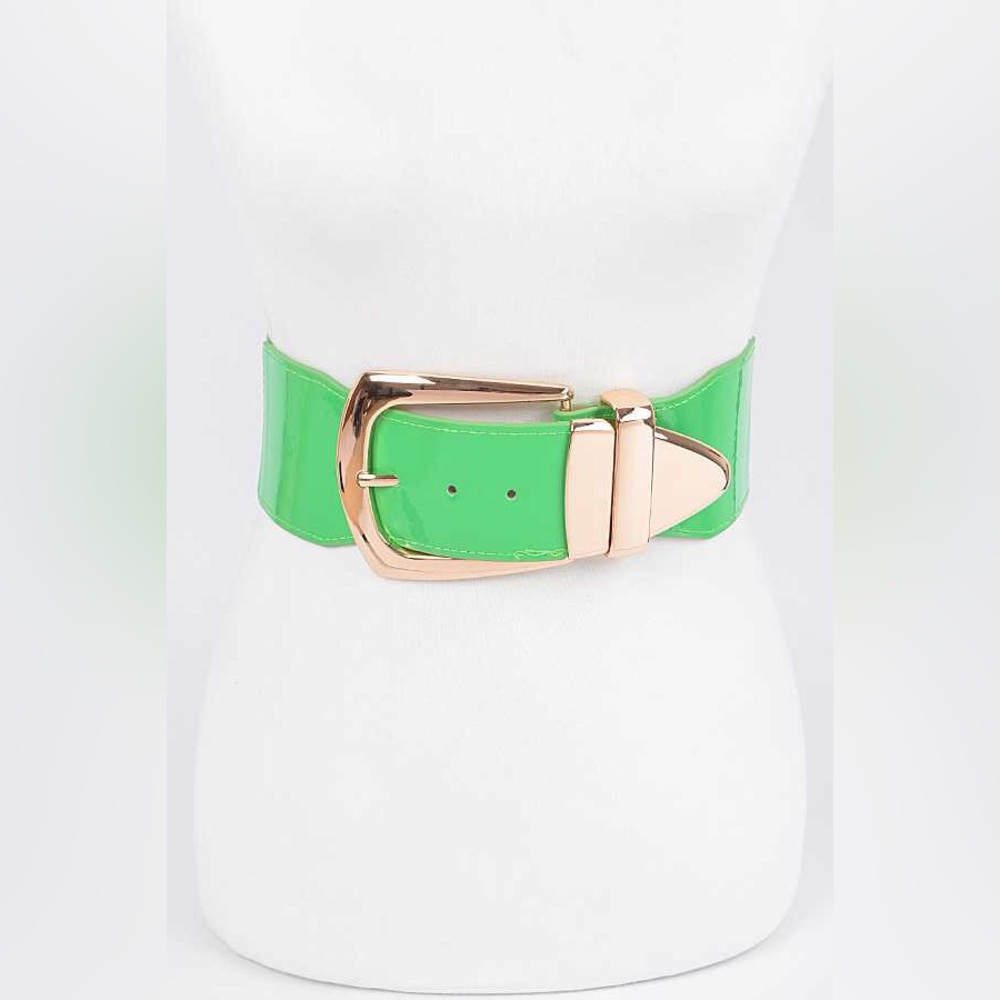 Gold Metal Wide Waist Adjustable Statement Belt